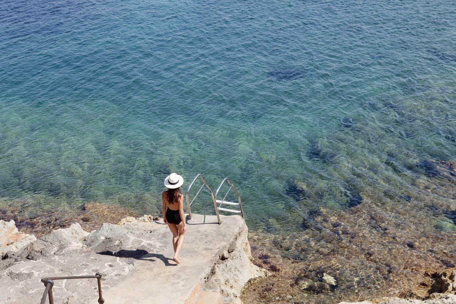 Beach access from Cap Rocat.